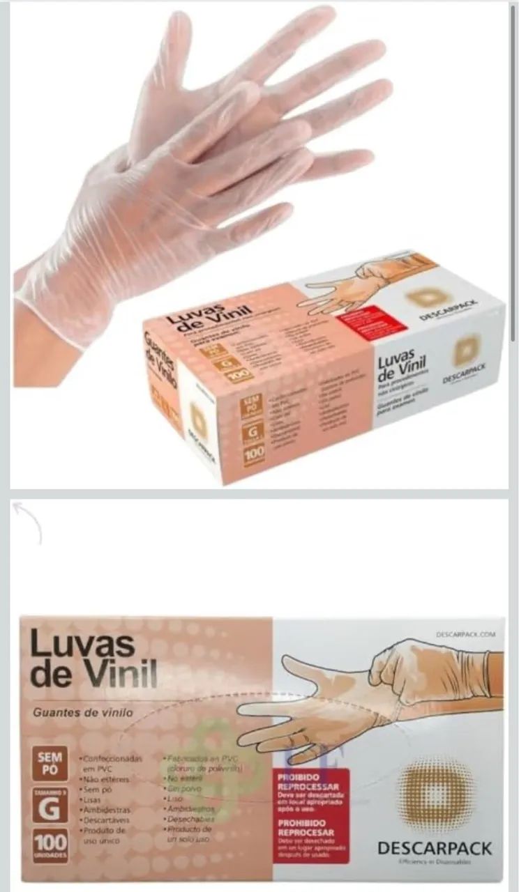 Luvas látex e vinil Descarpack sem pó  - Foto 2