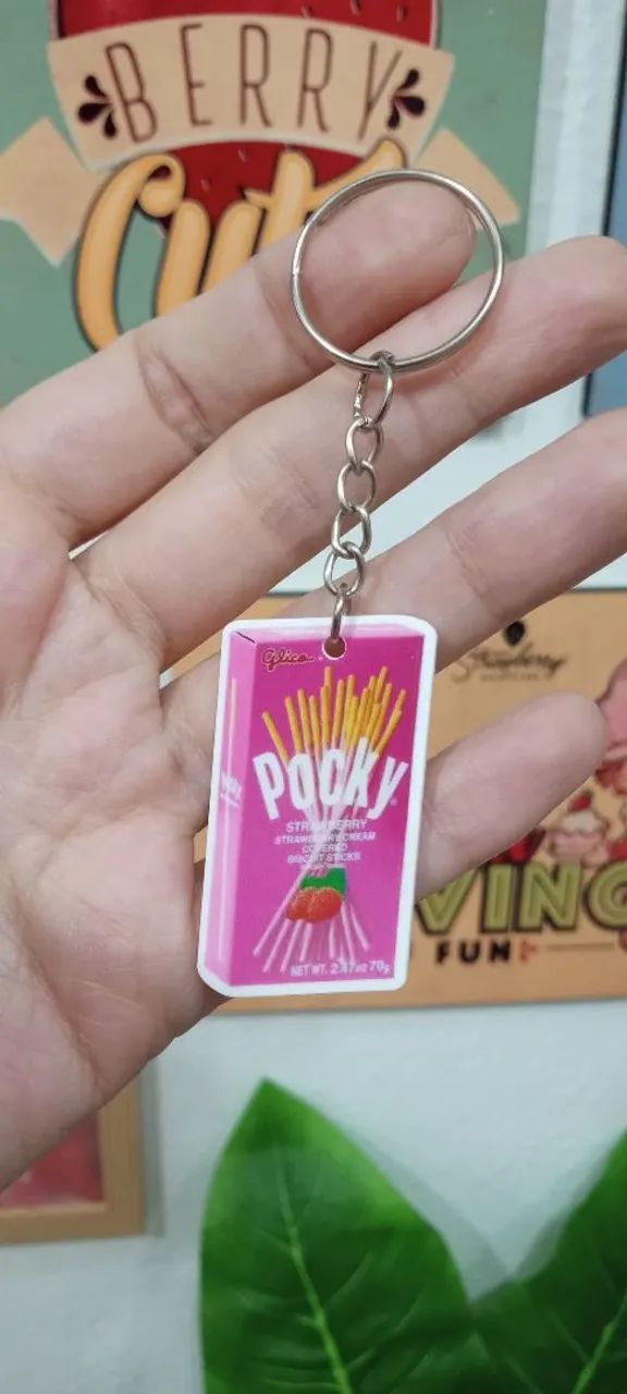 Chaveiros de Anime Doces Orientais Pocky Kawaii 