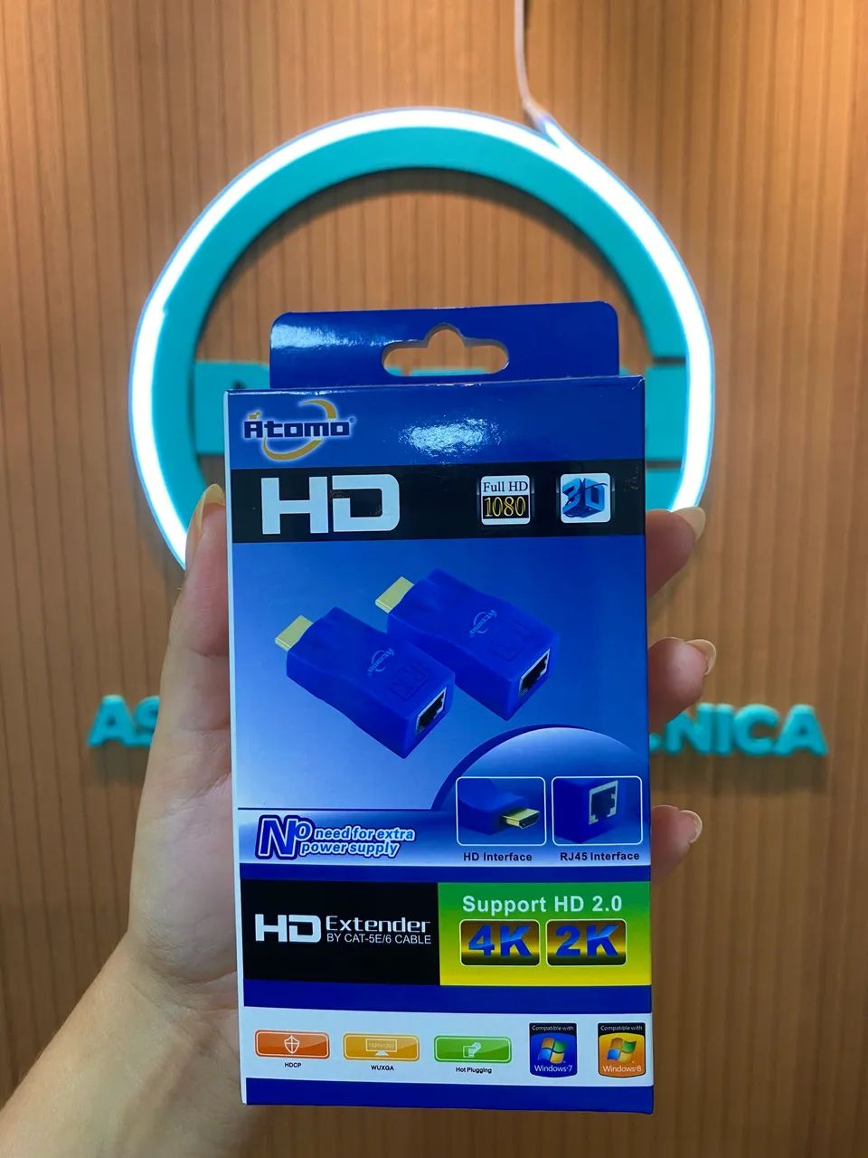 Extensor de HDMI para cabo de rede (RJ45 / Cat5e ou Cat6)