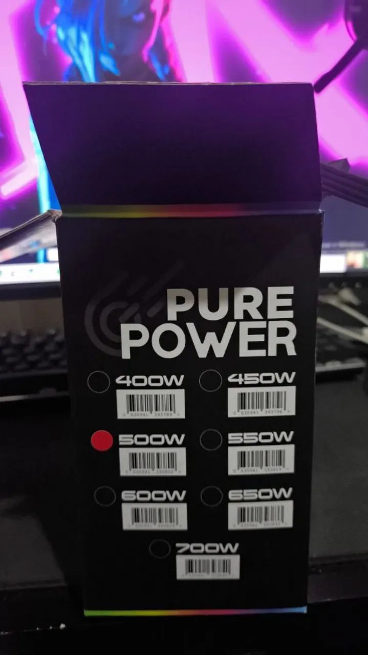 Fonte de PC Pure Power 500W RGB - Foto 4