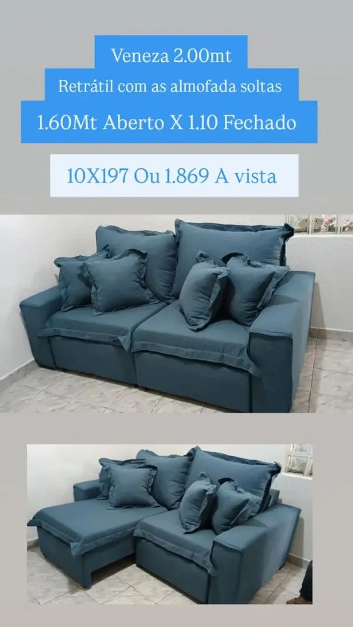 Sofá Retrátil Veneza 2.00mt