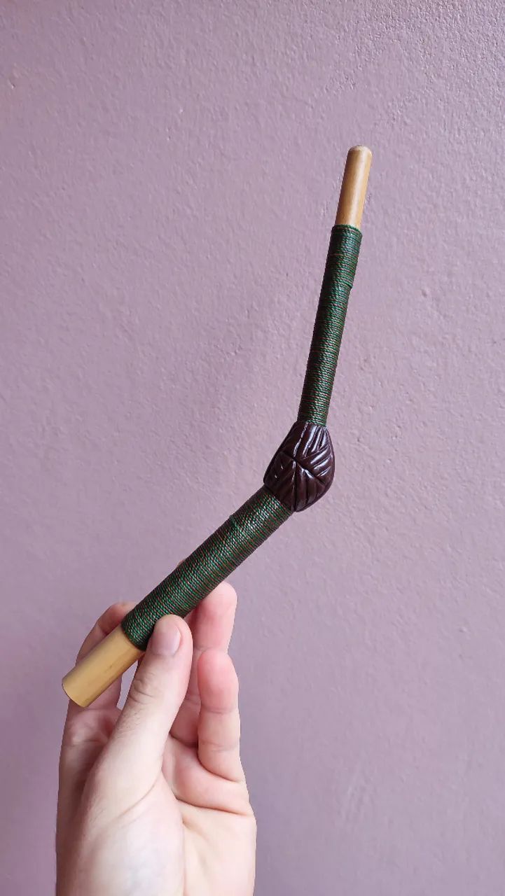 Tepi Aplicador Rapé Bambu Simples 30cm Fio Encerado - Foto 2