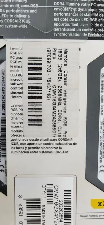 Memória RAM Corsair Vengeance RGB PRO 16GB DDR4 2666MHz - Foto 5