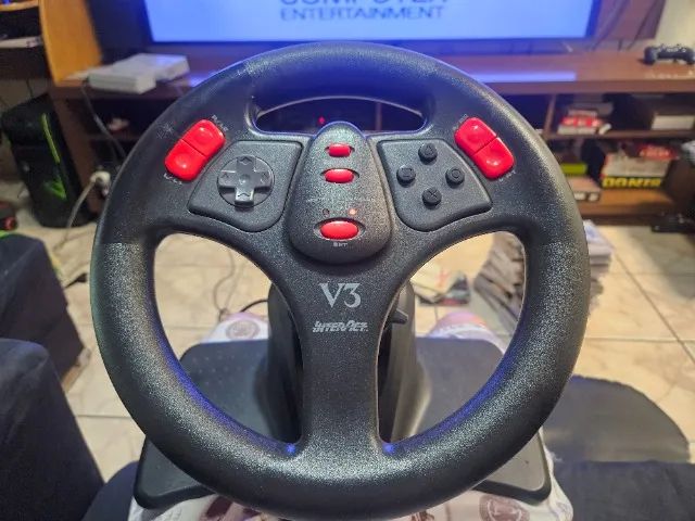 volante ps1 v3 praticamente novo com acelerador e freio - Foto 2