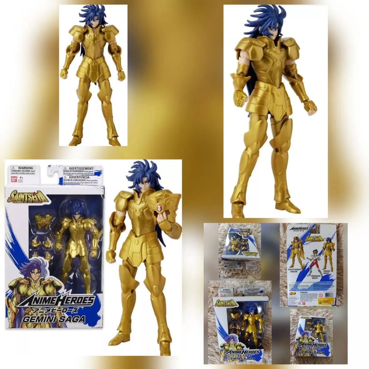 Cavaleiros do Zodíaco Gemini Saga Cavaleiro de Ouro Original BANDAI. Lacrado de Fábrica  - Foto 4