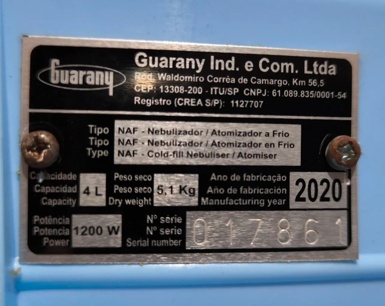 Nebulizador Atomizador Elétrico a Frio - NAF - Sani-Control GUARANY  - Foto 6