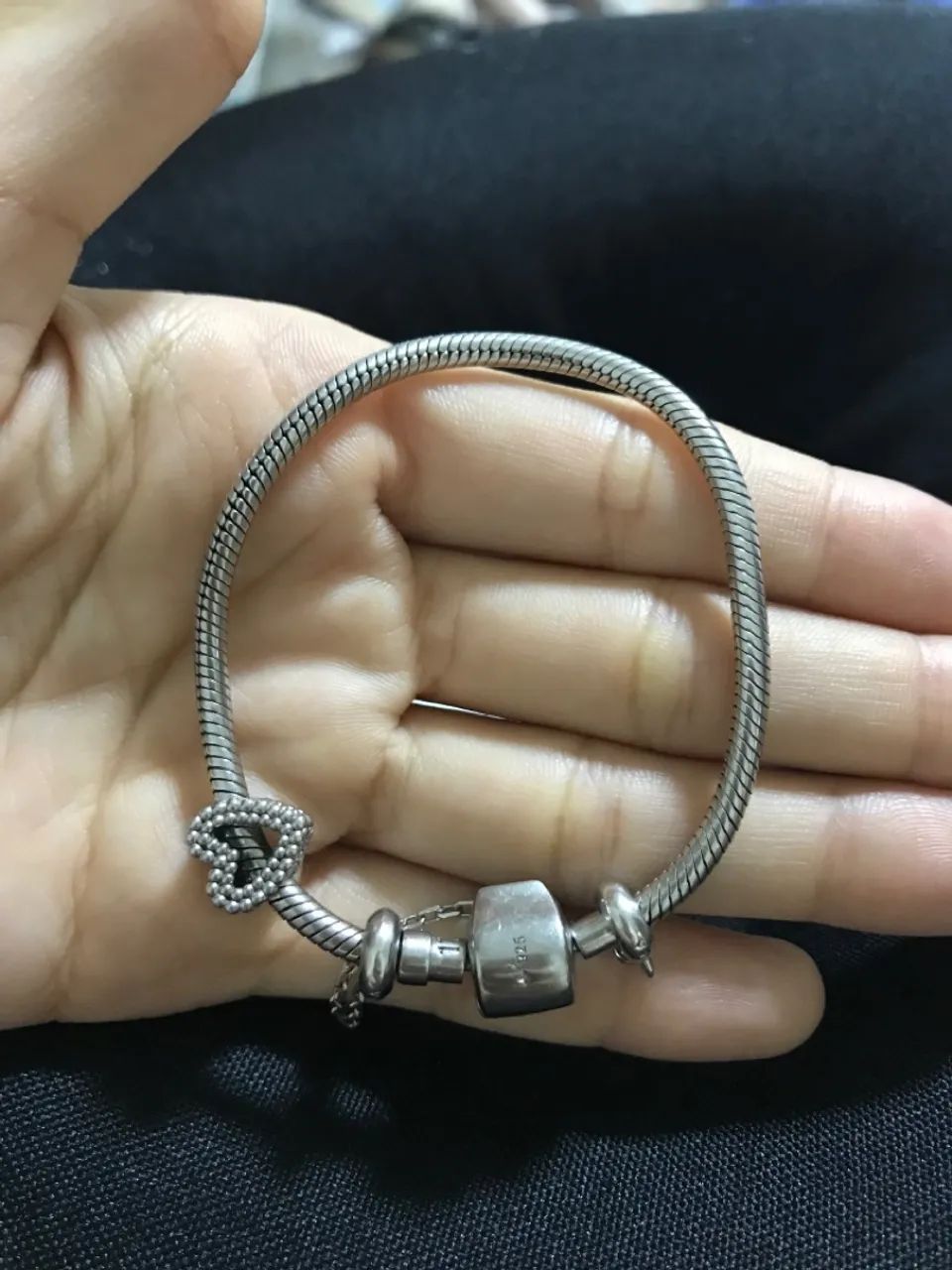 Pulseira Life em Prata 925 - Com trava de segurança e berloque de coração  - Foto 3