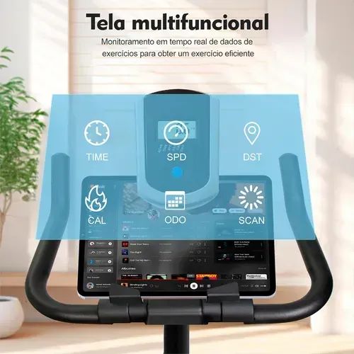Bicicleta Ergométrica Spinning Profissional 13kg Inércia Preto Suporta Até 100kg - Foto 5