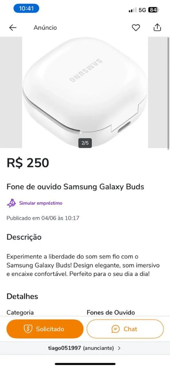 Fone de ouvido Samsung Galaxy Buds FE
