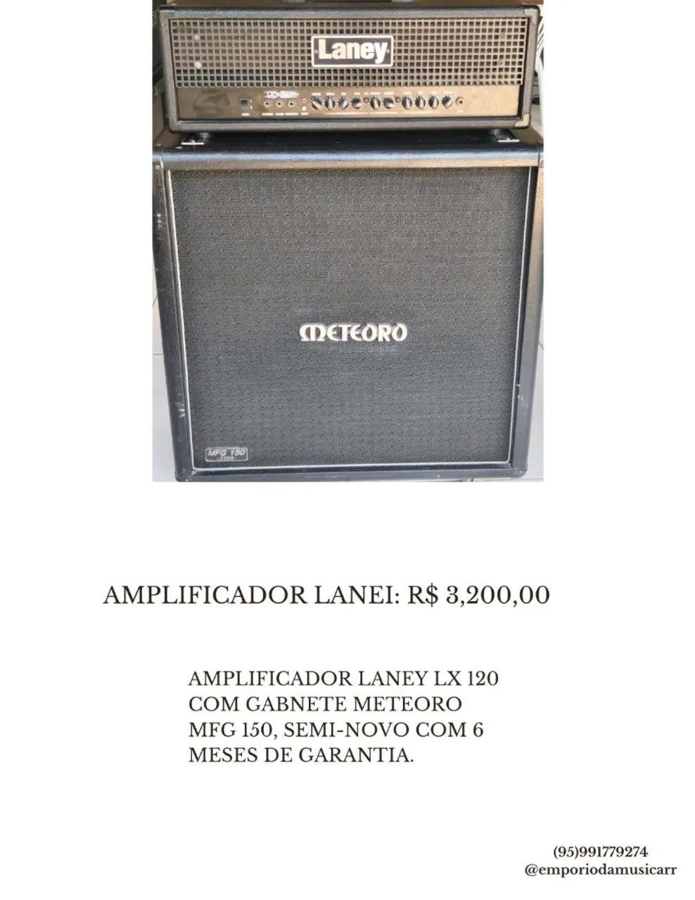 Amplificador Laney LX 120 com Gabinete Meteoro