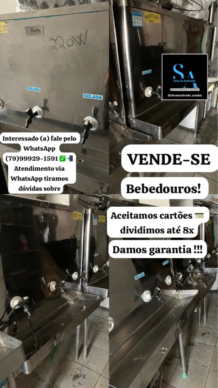 Bebedouros Gelados à Venda - Aceitamos Cartões