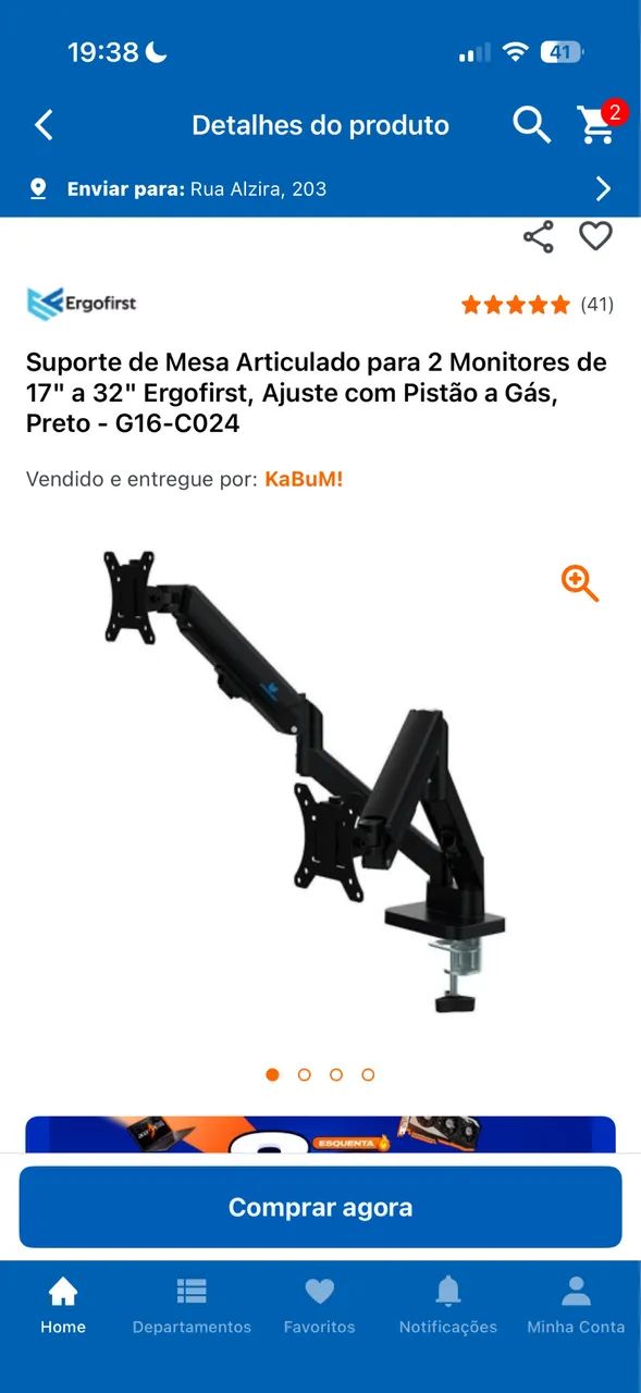 Suporte de mesa articulado