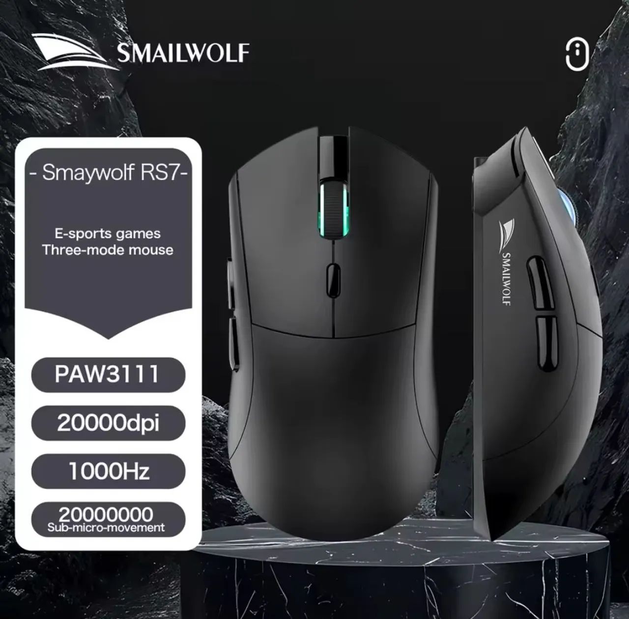 Mouse Gamer Smailwolf rs7, preto - Foto 2