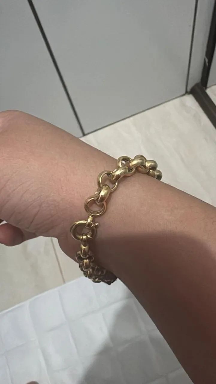 Pulseira Elo Português Ouro 18K - 15gr - Foto 5