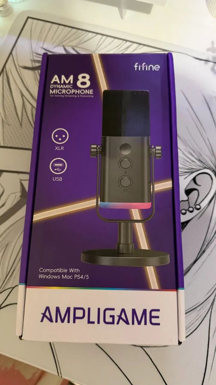 Microfone Dinâmico Fifine AMPLIGAME AM8 XLR USB-C=Branco - Foto 5