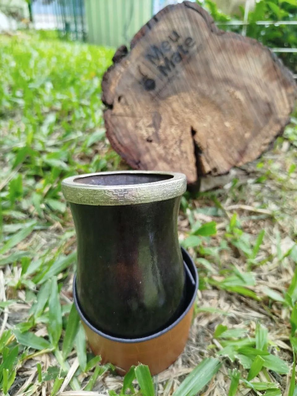 Cuia de Chimarrão Premium com virola e bocal em alpaca  - Foto 2