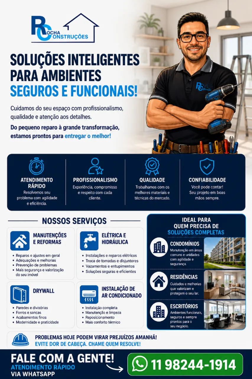 Empreiteiro para Reformas e Manutenções Residenciais e Comerciais com Qualidade e Garantia