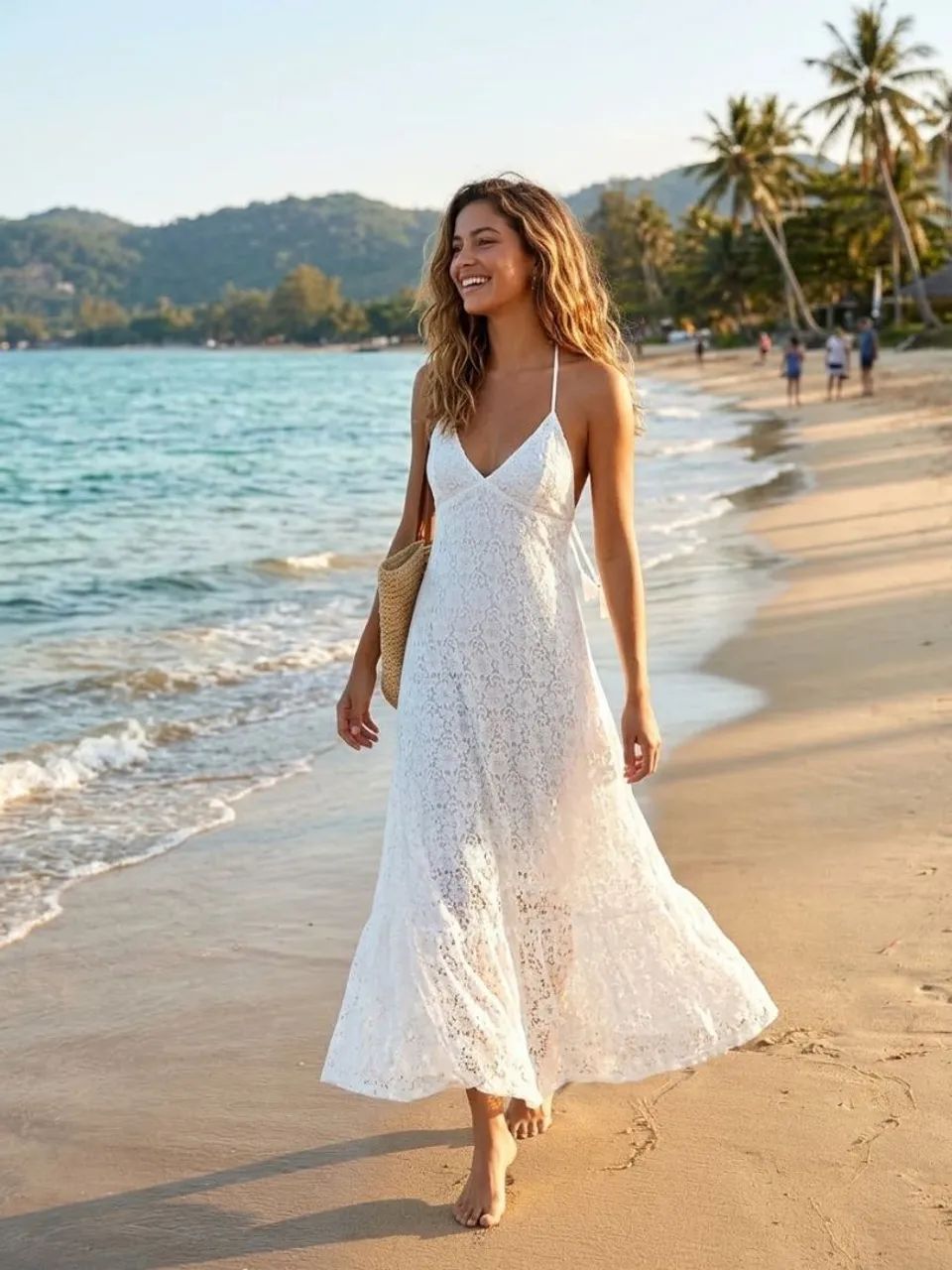 Vestido Longo em Renda Branca - Estilo Sereia & Boho Chic ?