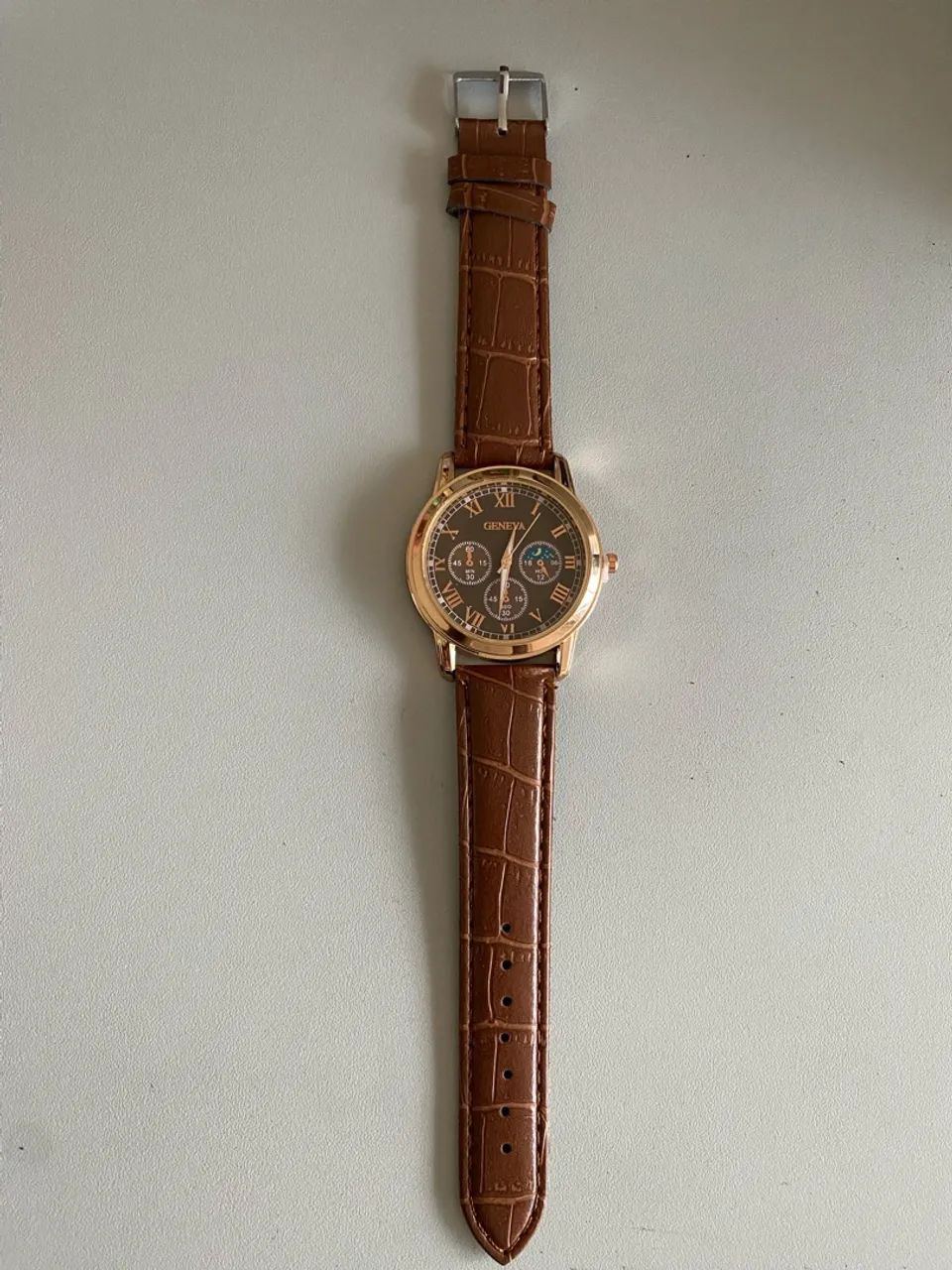 Relógio Geneva Pulseira de Couro NOVO