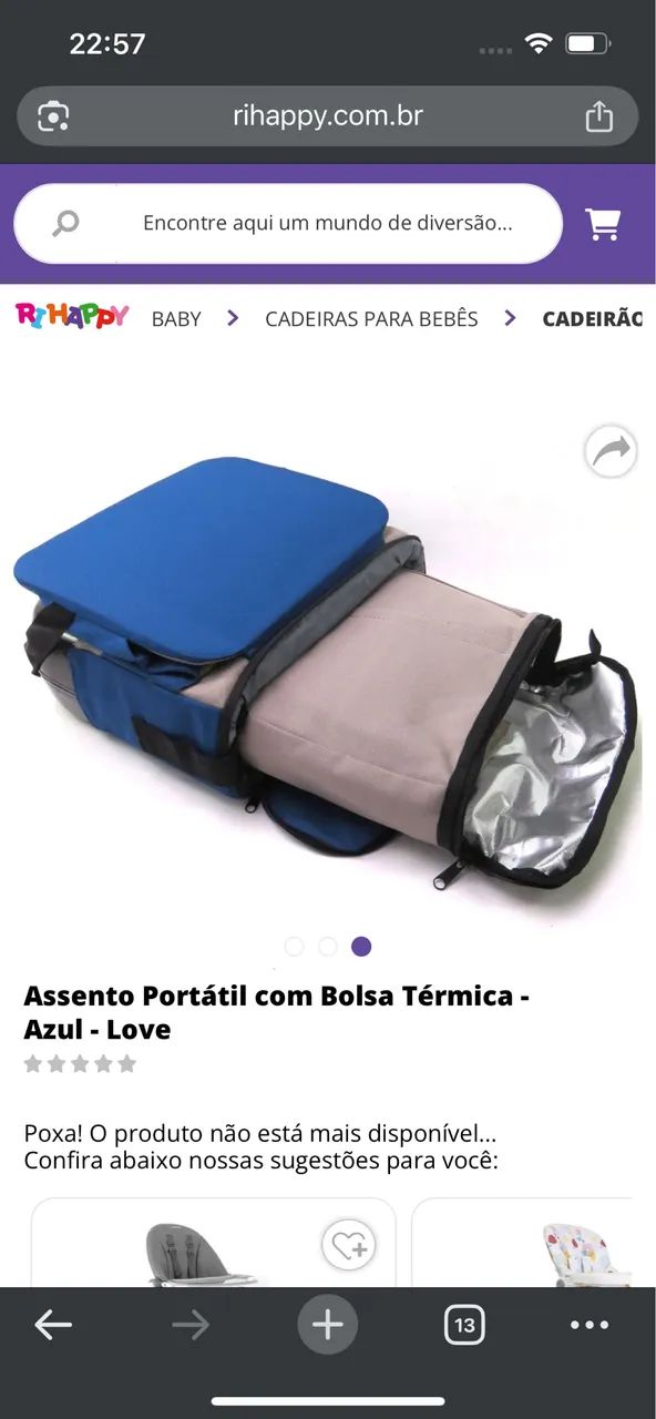 Cadeira portátil para bebê com térmica  - Foto 6
