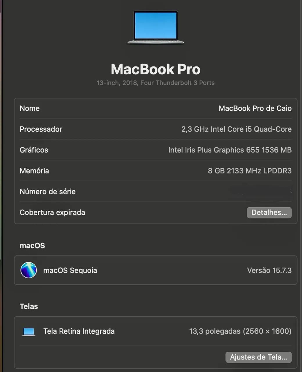 MacBook Pro 13 (2018) - TouchBar | Intel Core i5 | 8GB RAM | Excelente Estado + Brindes - Foto 5