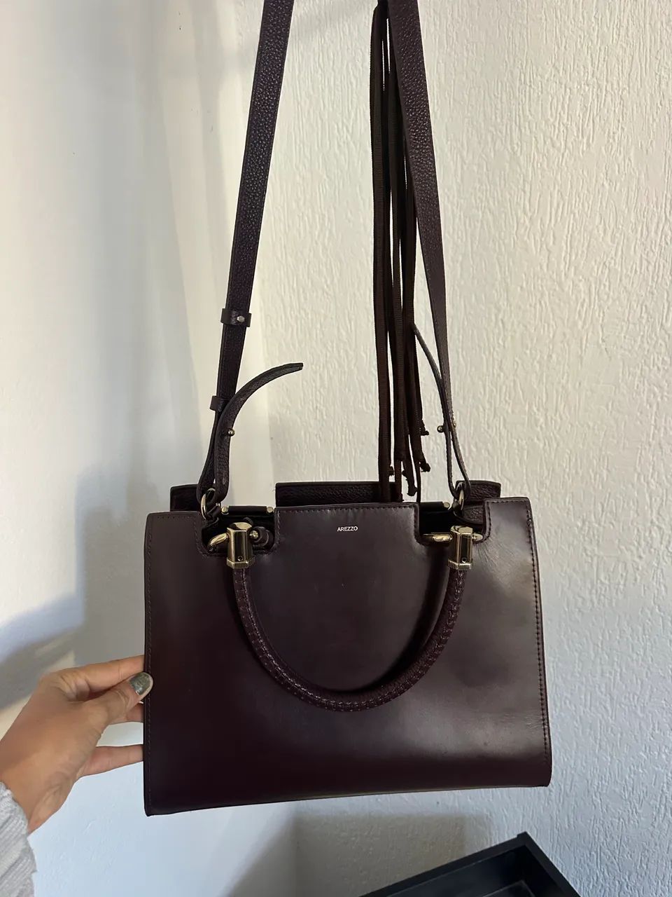 Bolsa Arezzo bordo de couro 