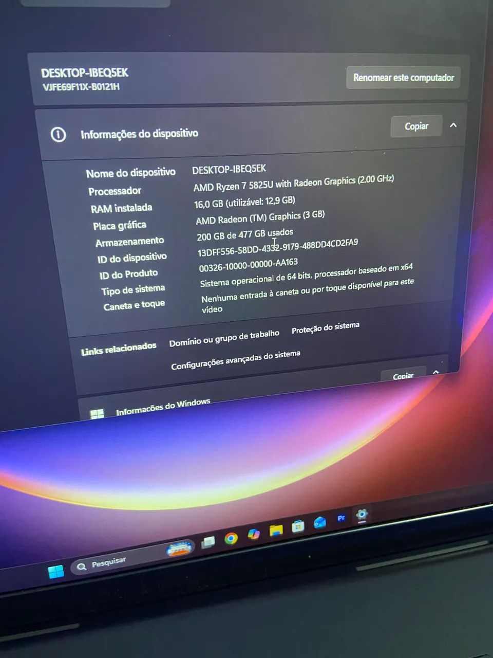 Notebook gamer Ryzen 7 VAIO  - Foto 3