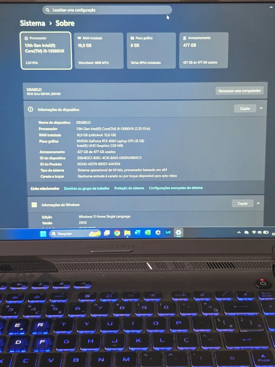 Notebook Asus Rog Strix i9 HX - Foto 3