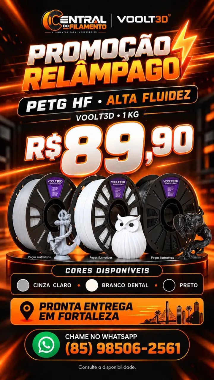 Promoção Filamento Voolt3D -PLA e PETG