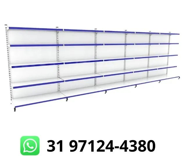 Gôndola de Parede Branca 1,00x1,70M Nova