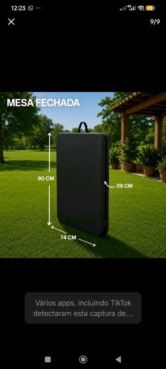 Mesa dobrável 1,80m grande, prática e resistente  - Foto 2