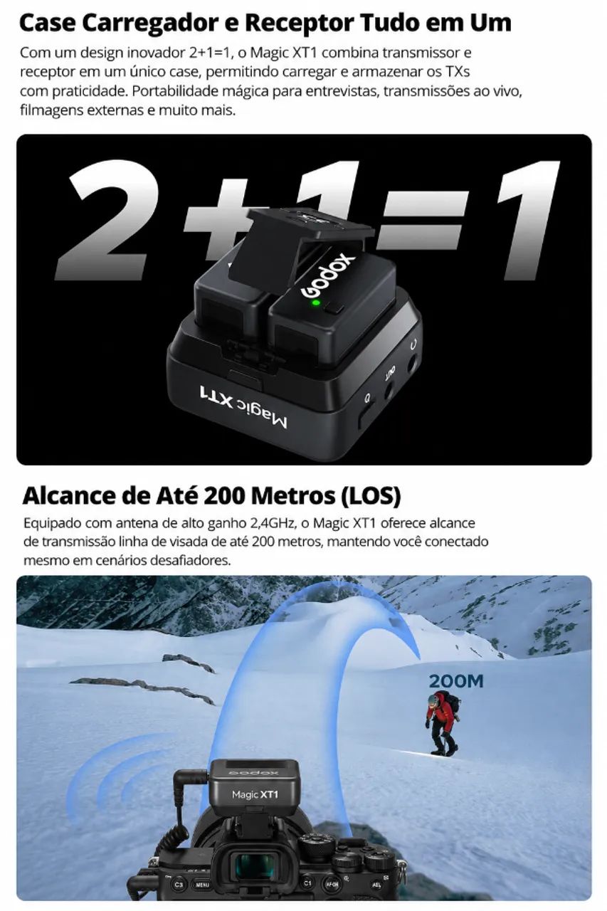 Microfone Godox Magic XT1 para câmeras (Novo/Lacrado) - Foto 2