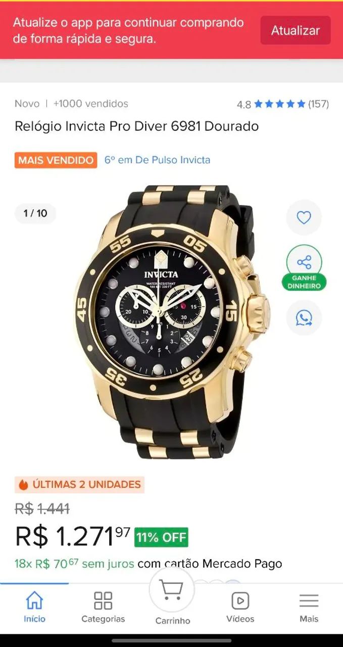 Relogio invicta pro driver 6981 - Foto 3