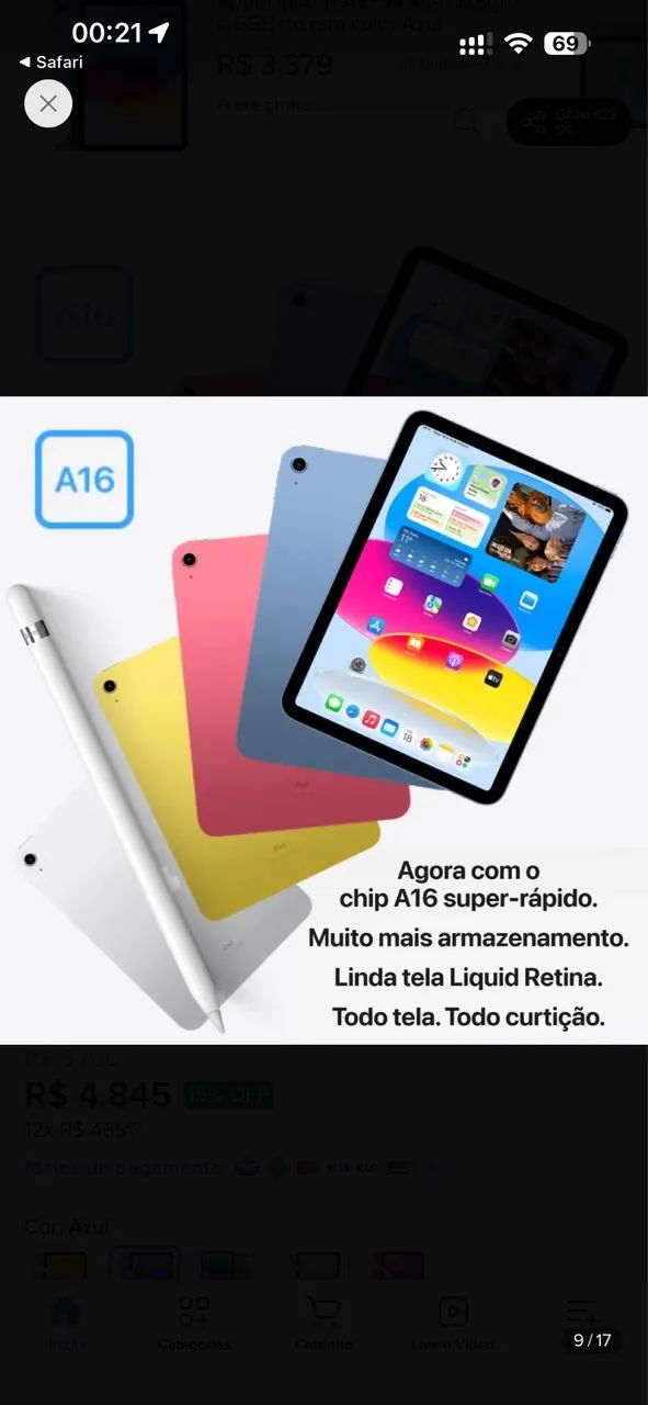 iPad 11 (A16) Azul 128 GB + Apple Pencil USB C - Foto 3