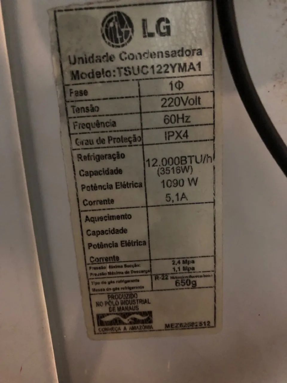 VENDE-SE AR-CONDICIONADO LG 12.000 BTUs   - Foto 4