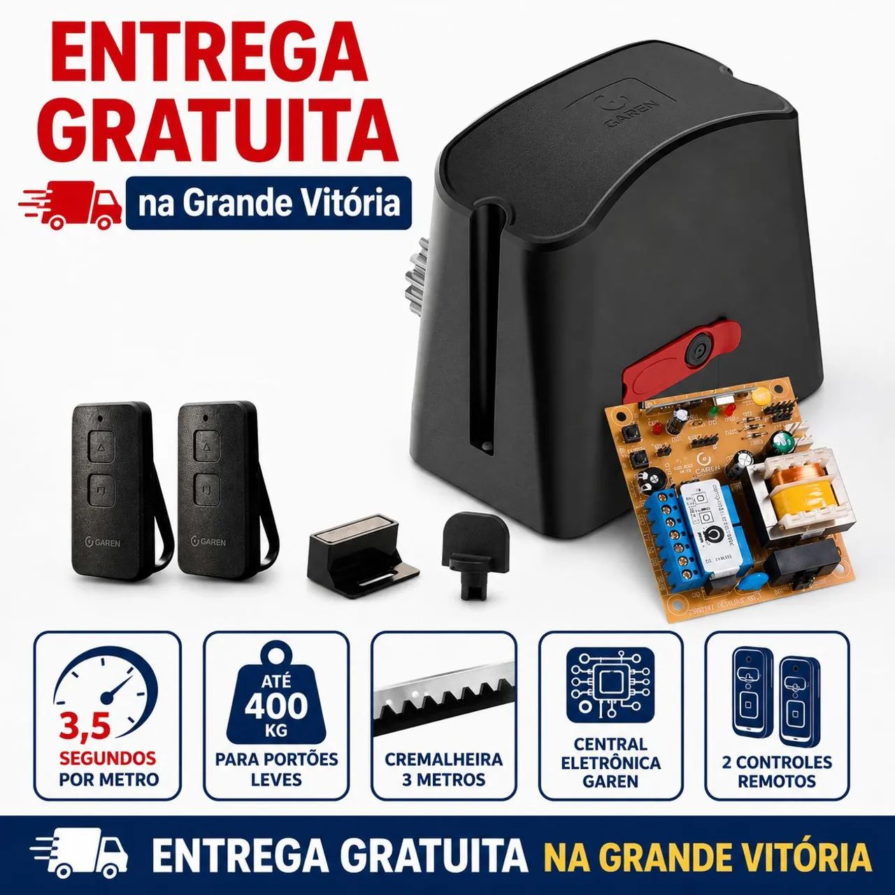 Kit motor SEG/ Garen portões leves - Foto 4