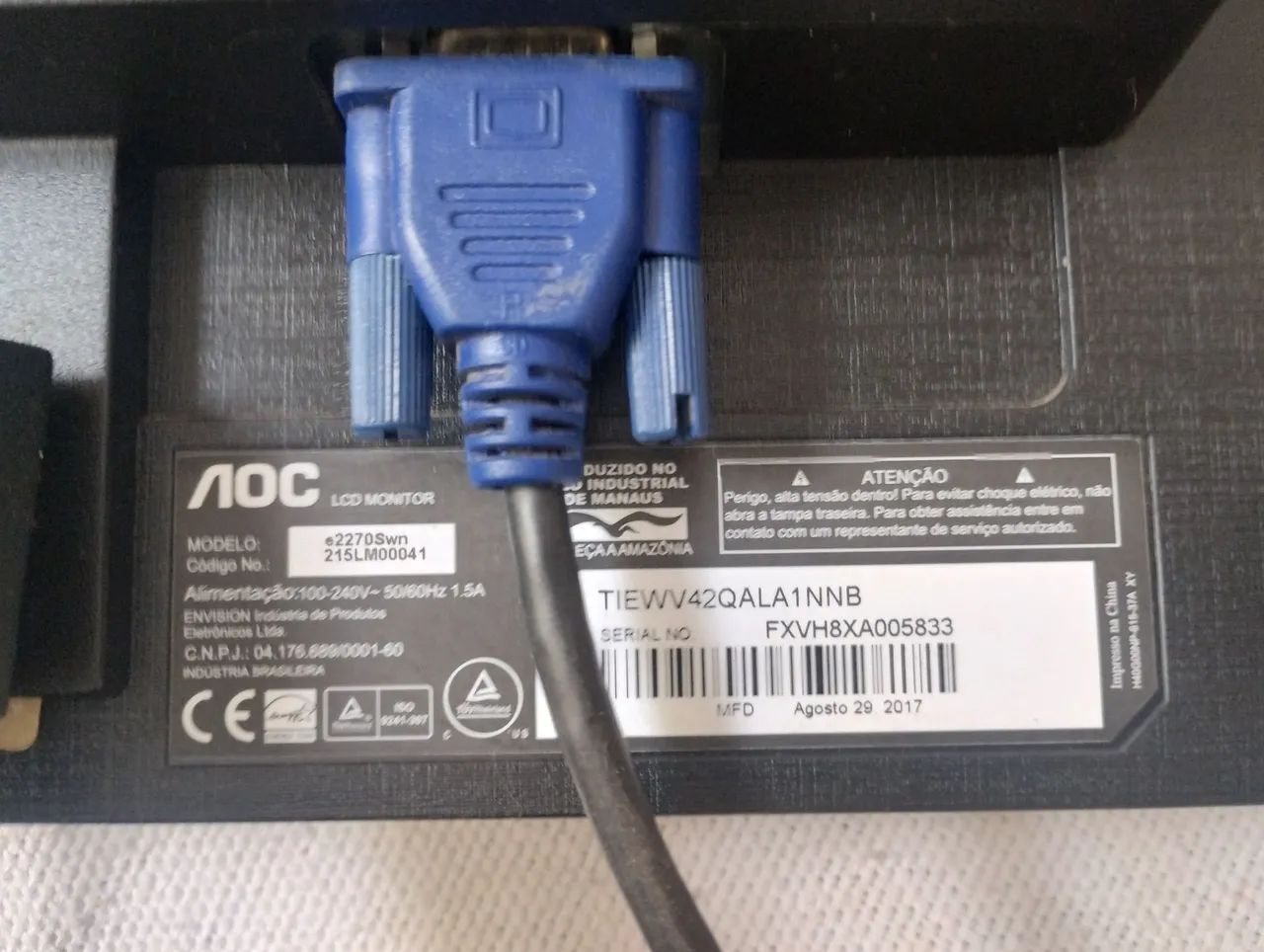 Monitor AOC 21.5" Full HD (HDMI/VGA) com cabo - Foto 2