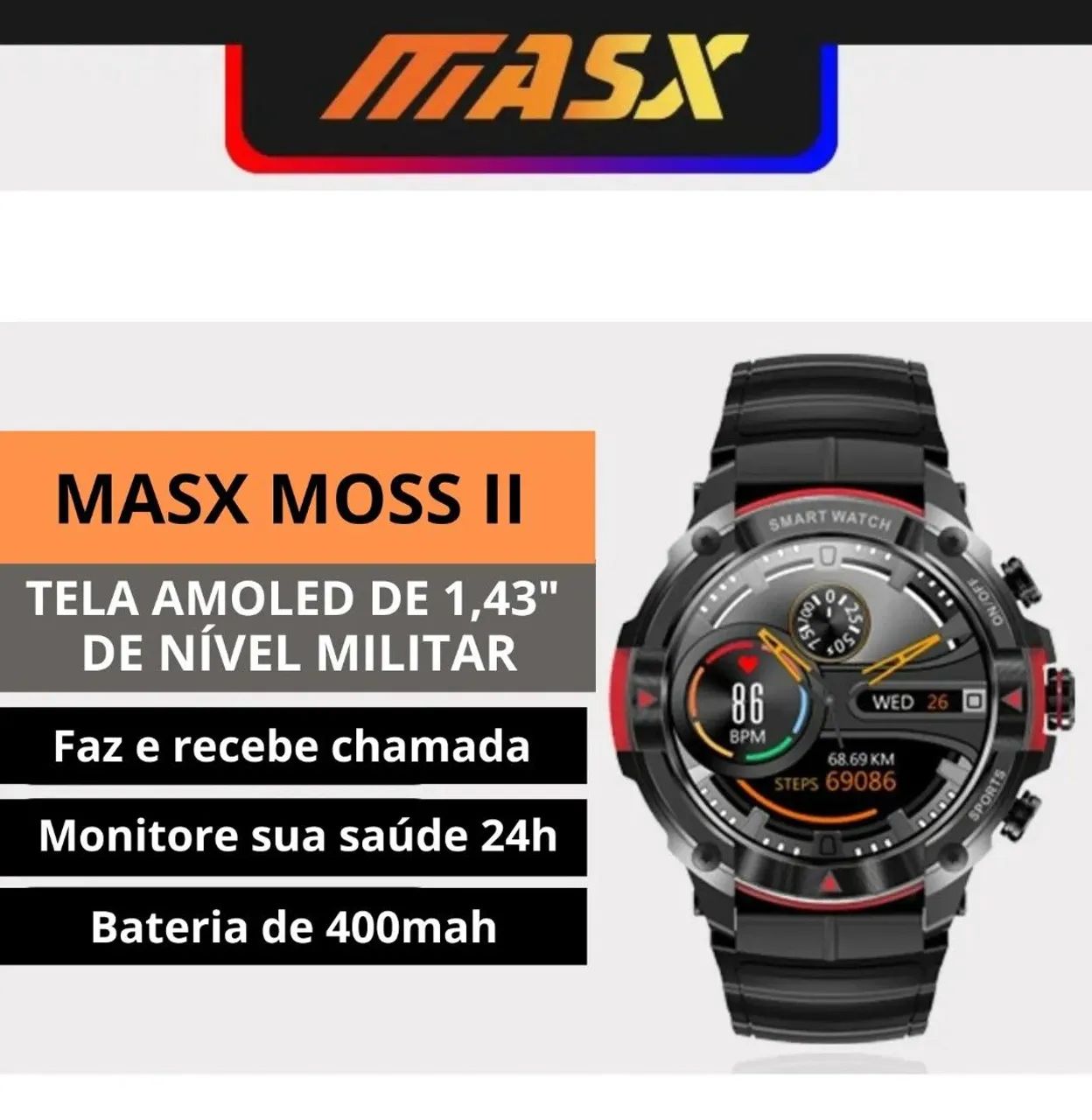 RELÓGIO SMARTWACTH MASX MOSS II - Foto 3