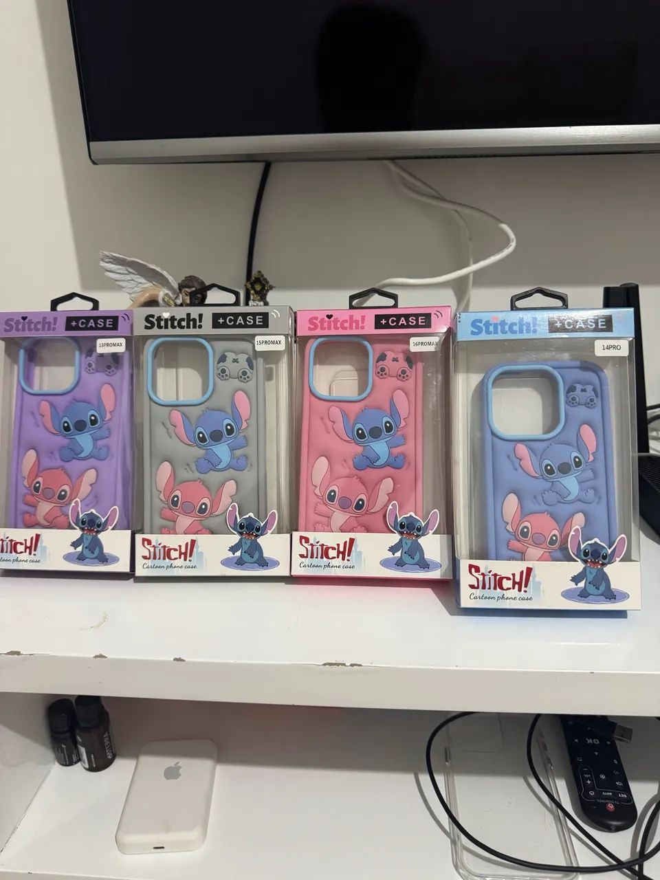 Capa Capinha Do Stitch E Angel Silicone Maleável Do Iphone - Foto 2