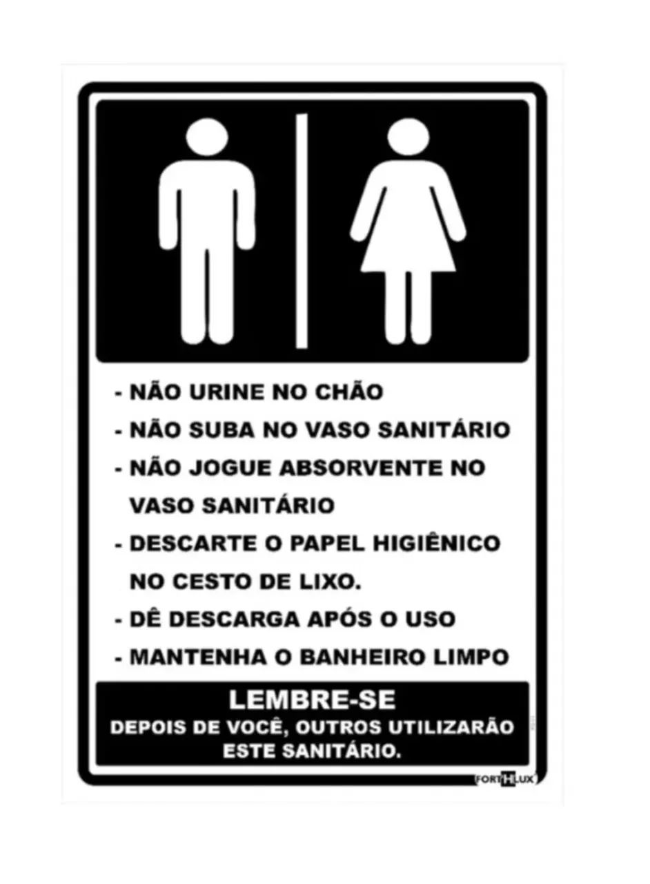 Placa de regras de banheiro 1
