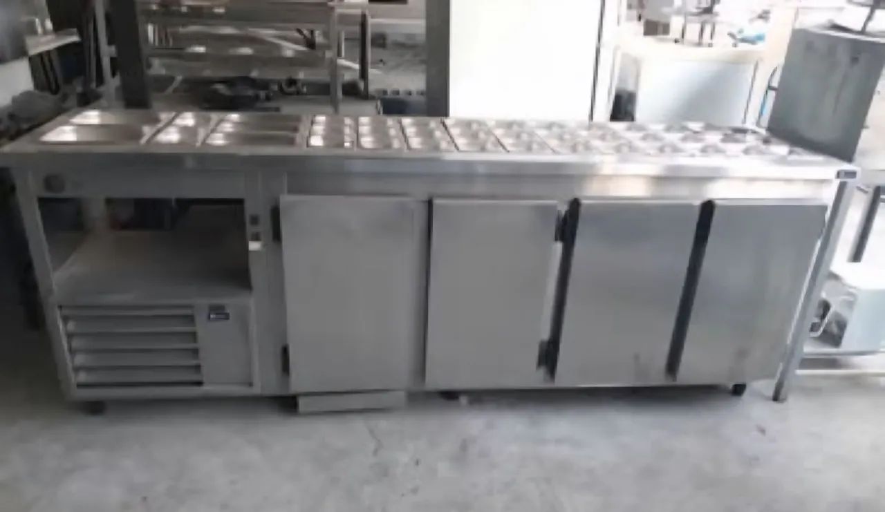 Balcão Geladeira de Enconsto com Condimentadora Refrigerada e Quente - Foto 2