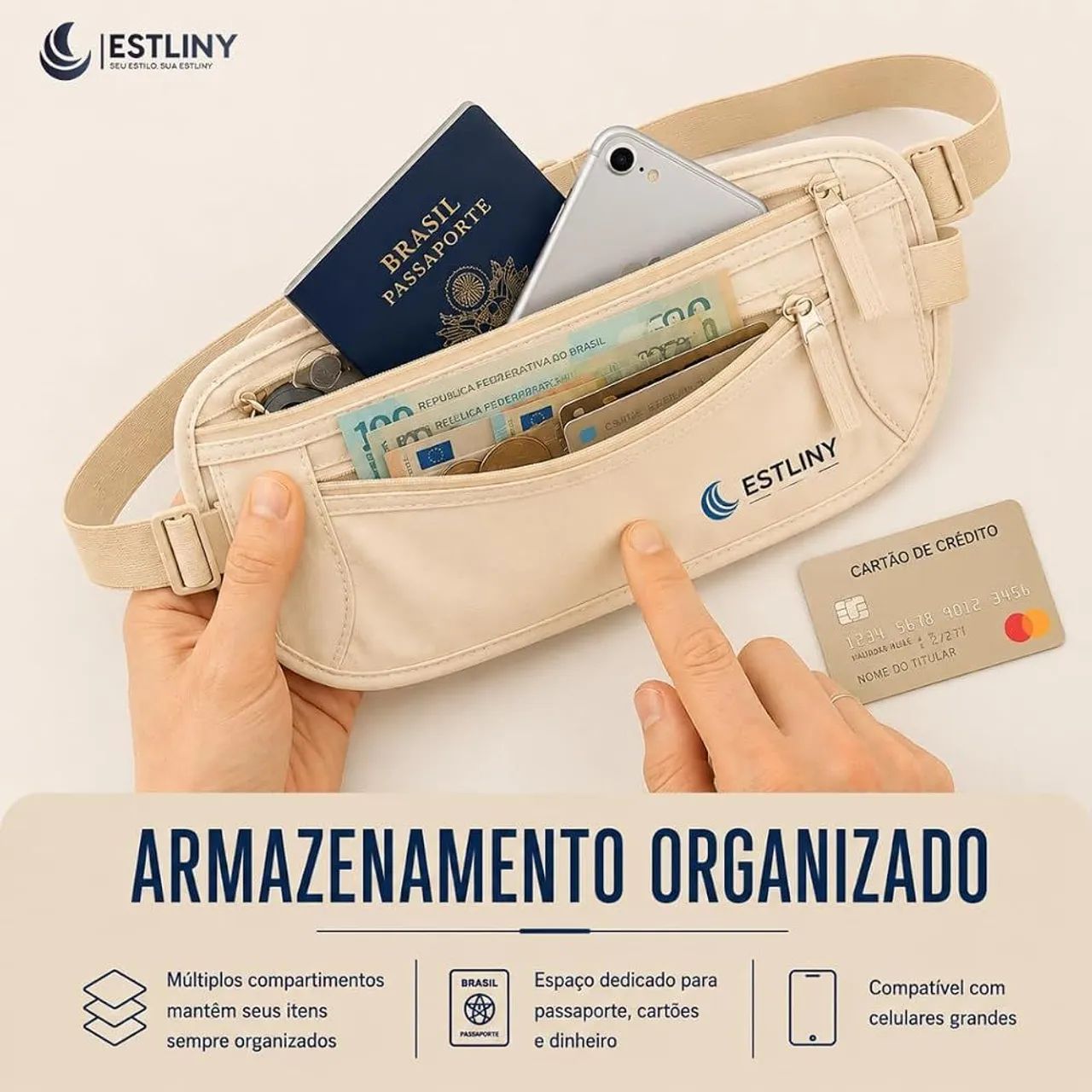 Doleira pochete prática para viagem e dia a dia - Foto 3