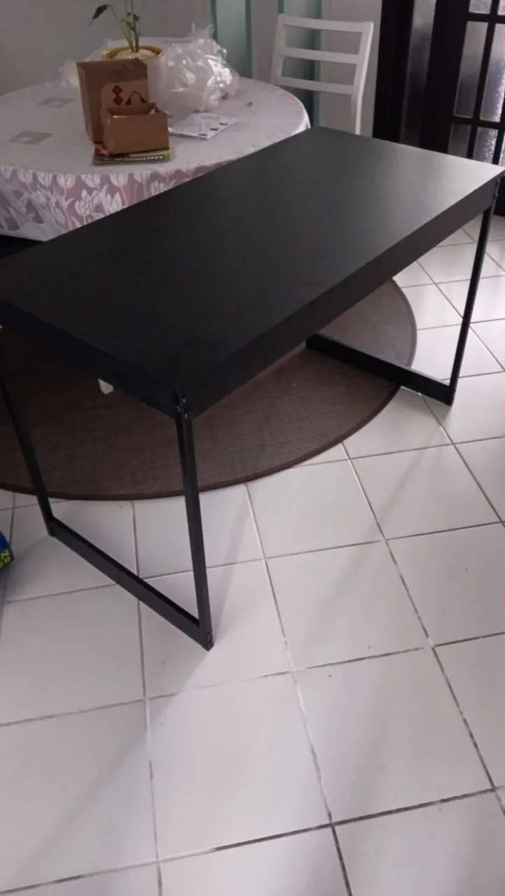 Mesa escravaninha escritório preta 1,20m 