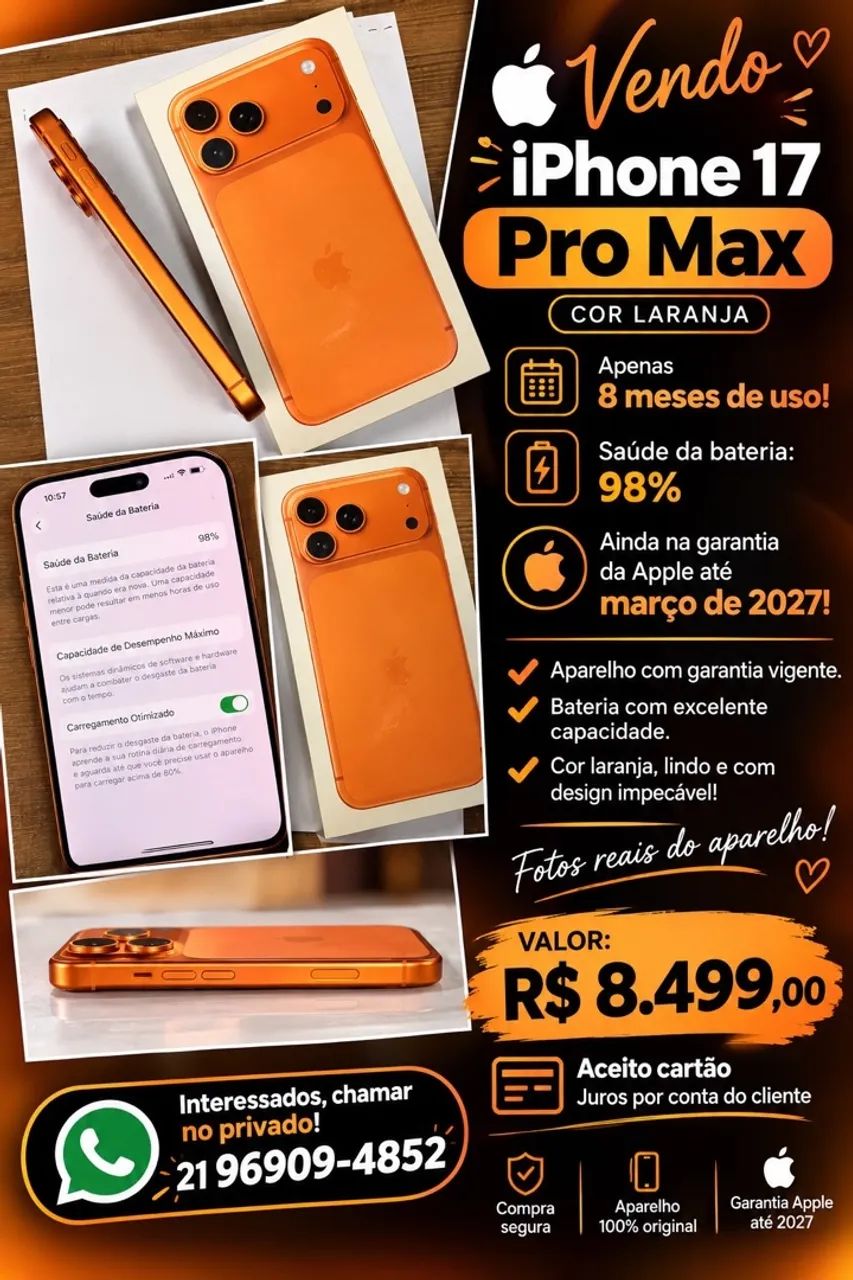 iPhone 17 Pro Max 7 meses de uso 