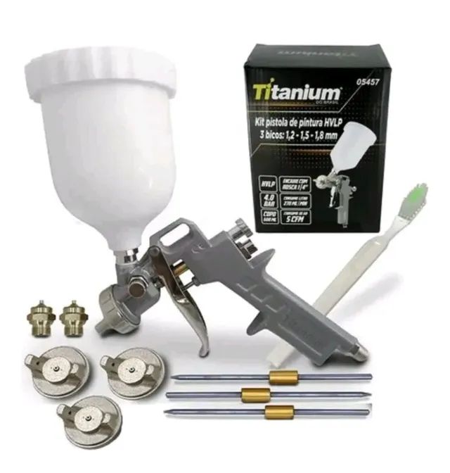 kit pistola de pintura hlpv titanium ou o modelo the blak tools 