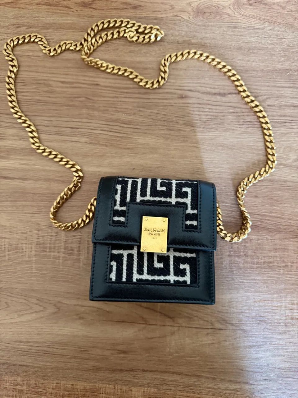 mini bolsa balmain 1945 chain-linked