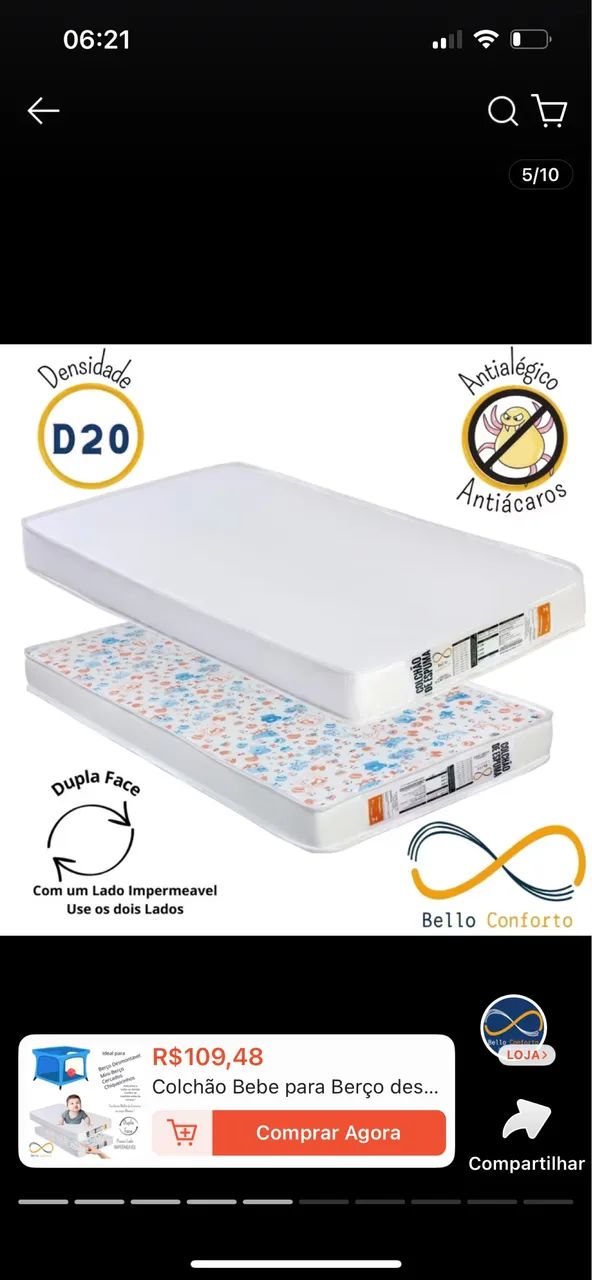 Berço cercado + colchão  - Foto 5