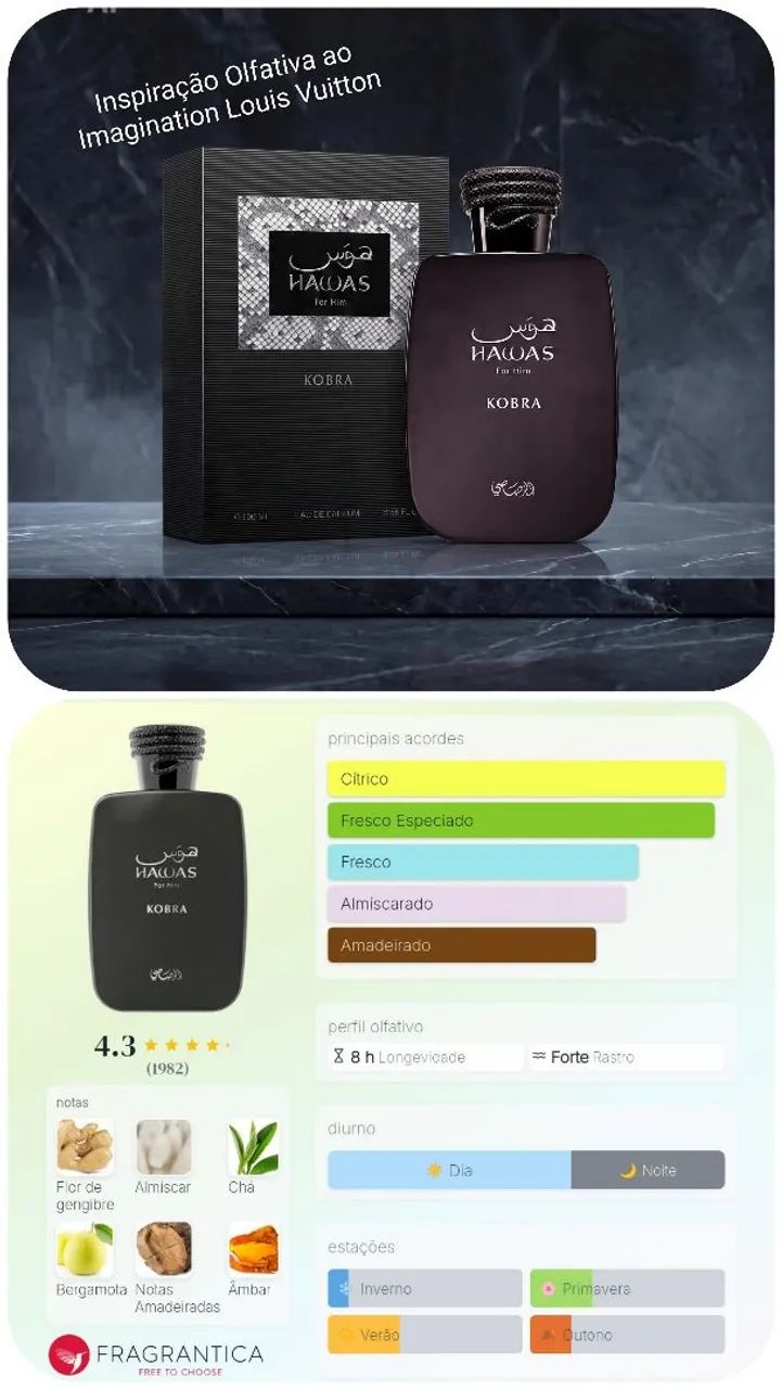 Perfume masculino HAWAS kobra 100ml 