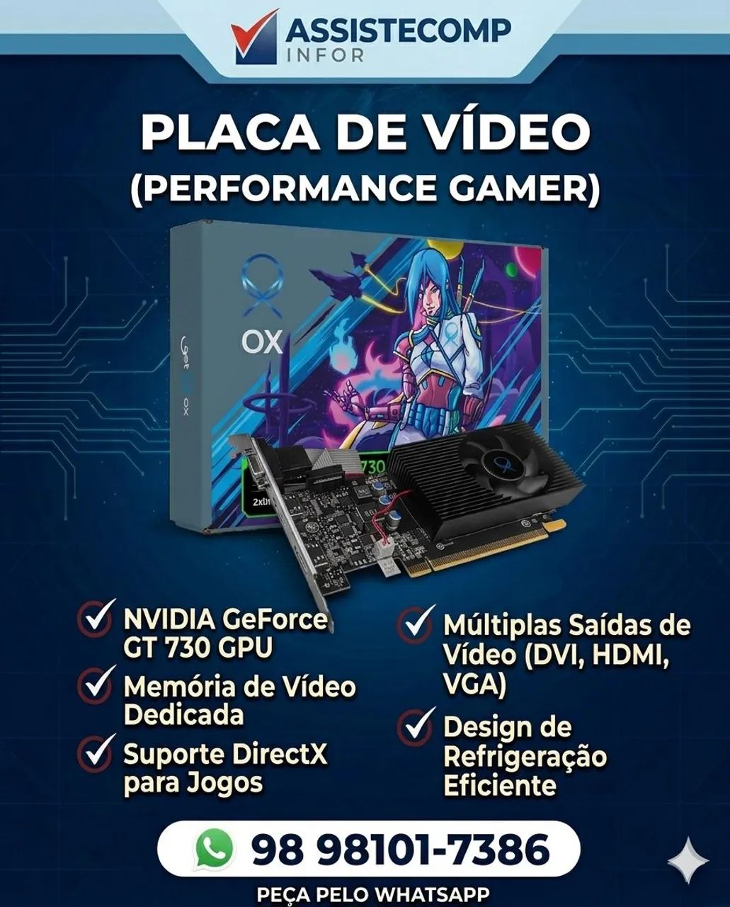 Placa de video GTX 730 4g Nvidea 