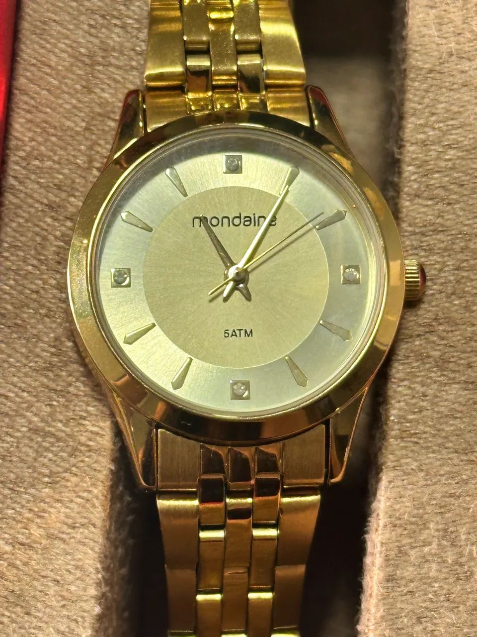 Relógio Mondaine Feminino Original Dourado + Caixa e Certificado - Foto 2
